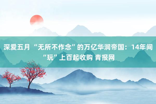 深爱五月 “无所不作念”的万亿华润帝国：14年间“玩”上百起收购 青报网