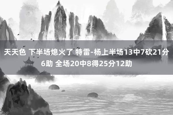 天天色 下半场熄火了 特雷-杨上半场13中7砍21分6助 全场20中8得25分12助